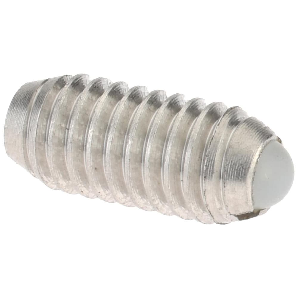 Threaded Ball Plunger: 8-36, 0.094" Ball Dia, 0.344" Body Length, 0.025" Max Ball Reach
