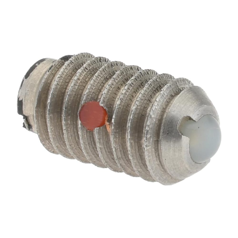 Threaded Ball Plunger: 5/16-18, 0.156" Ball Dia, 0.578" Body Length, 0.04" Max Ball Reach