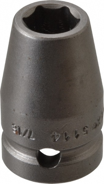 Impact Socket: 1/2" Drive, 0.438" Socket, Square Drive