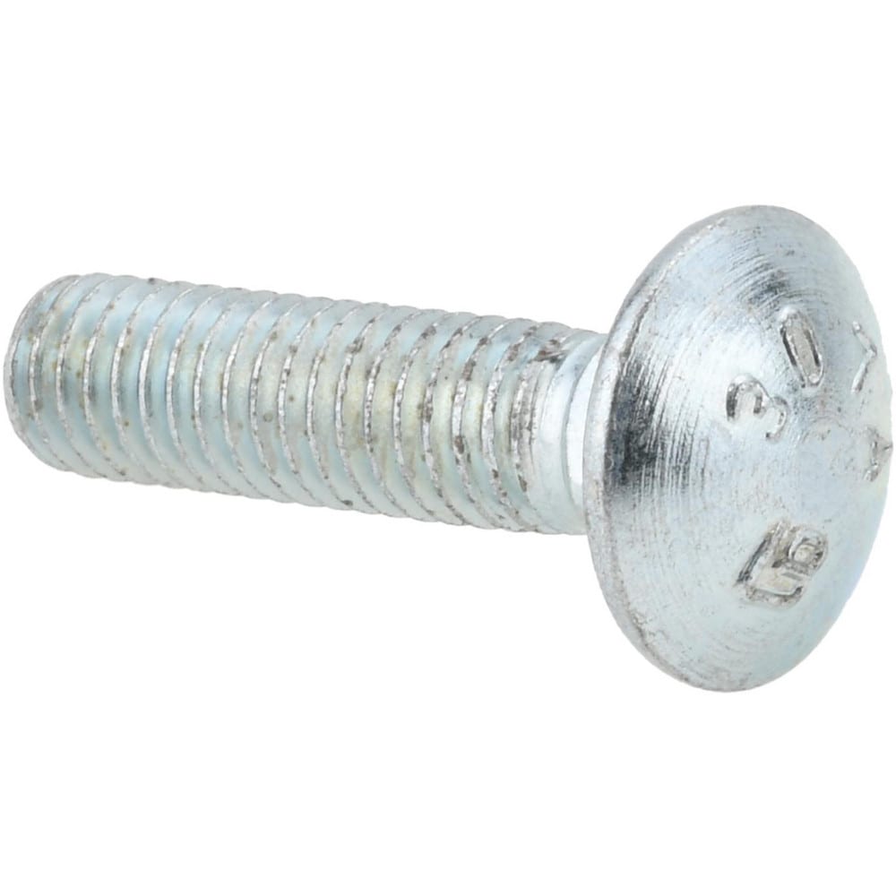 Carriage Bolt: 1/4-20, 3/4" Length Under Head, Square Neck