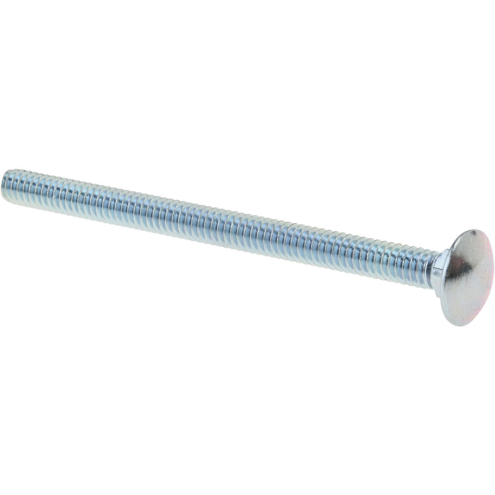 Carriage Bolt: 1/4-20, 3-1/2" Length Under Head, Square Neck