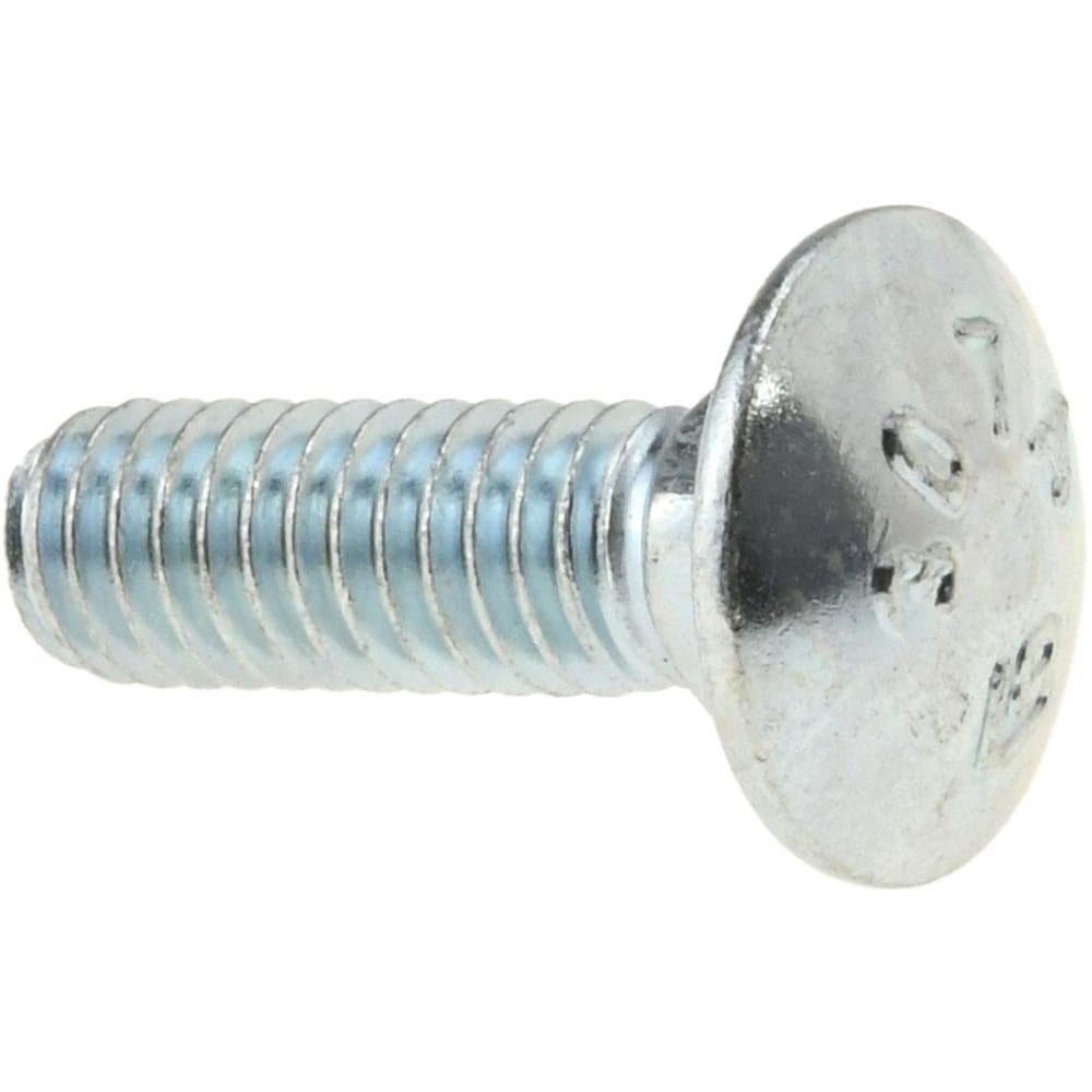 Carriage Bolt: 5/16-18, 1" Length Under Head, Square Neck