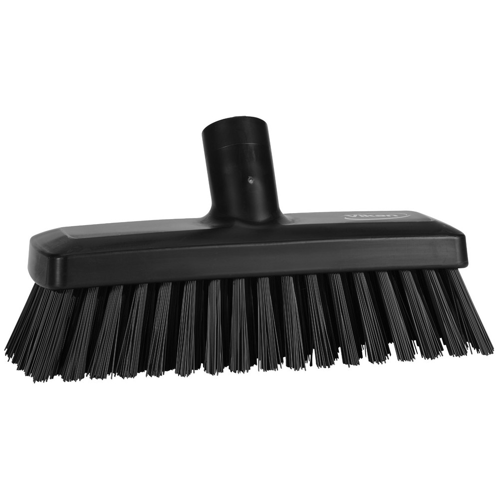 Compact Wall/Deck Scrub, 8.9" Stiff, Black