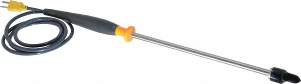 Thermocouple Probe: Type K, Ruggedized Surface Probe, K Type - -320 to 1,112 &deg; F, for Flat or Slightly Convex Surface