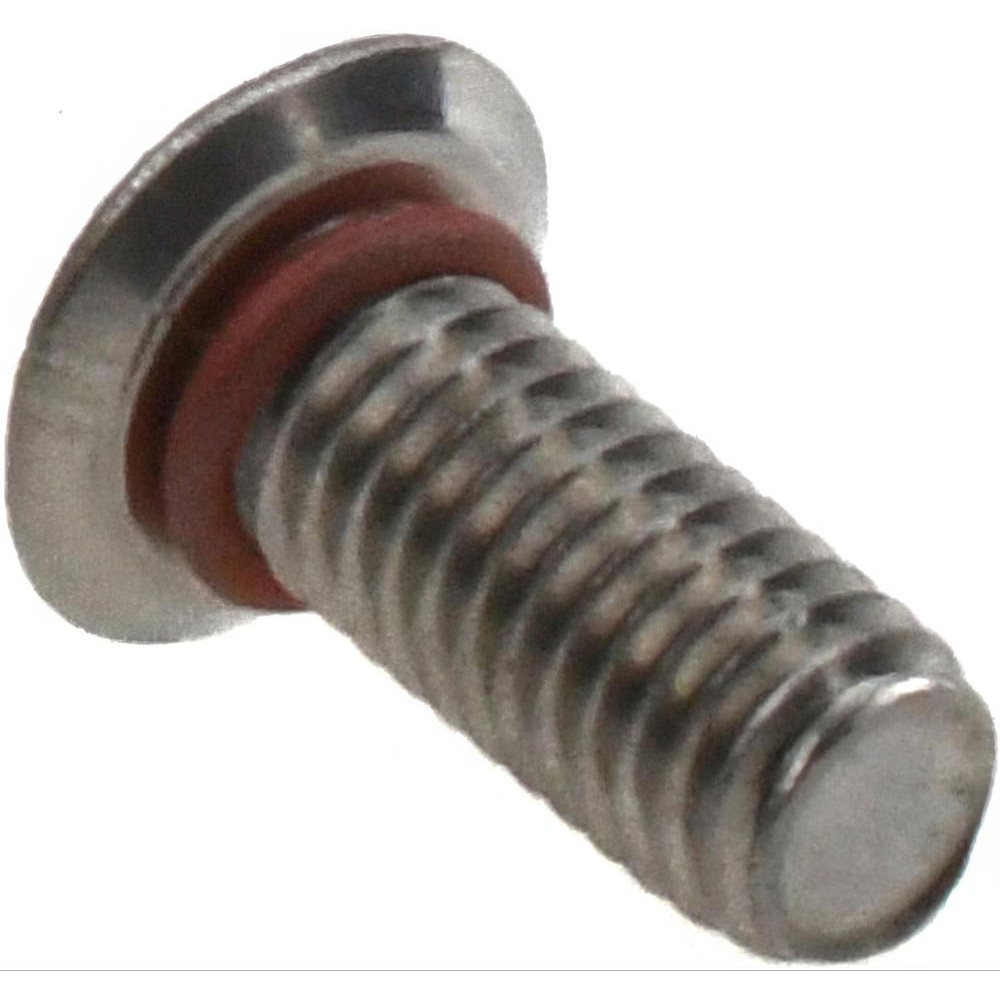 #10-32, 1/2" OAL, Flat Head, #2 Phillips Self Sealing Machine Screw - Uncoated, 18-8 Stainless Steel, Silicone O-Ring