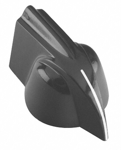 1-7/32" Diam, 5/8" High, 1/4 x 1/2" Hole, Pointer Control Knob