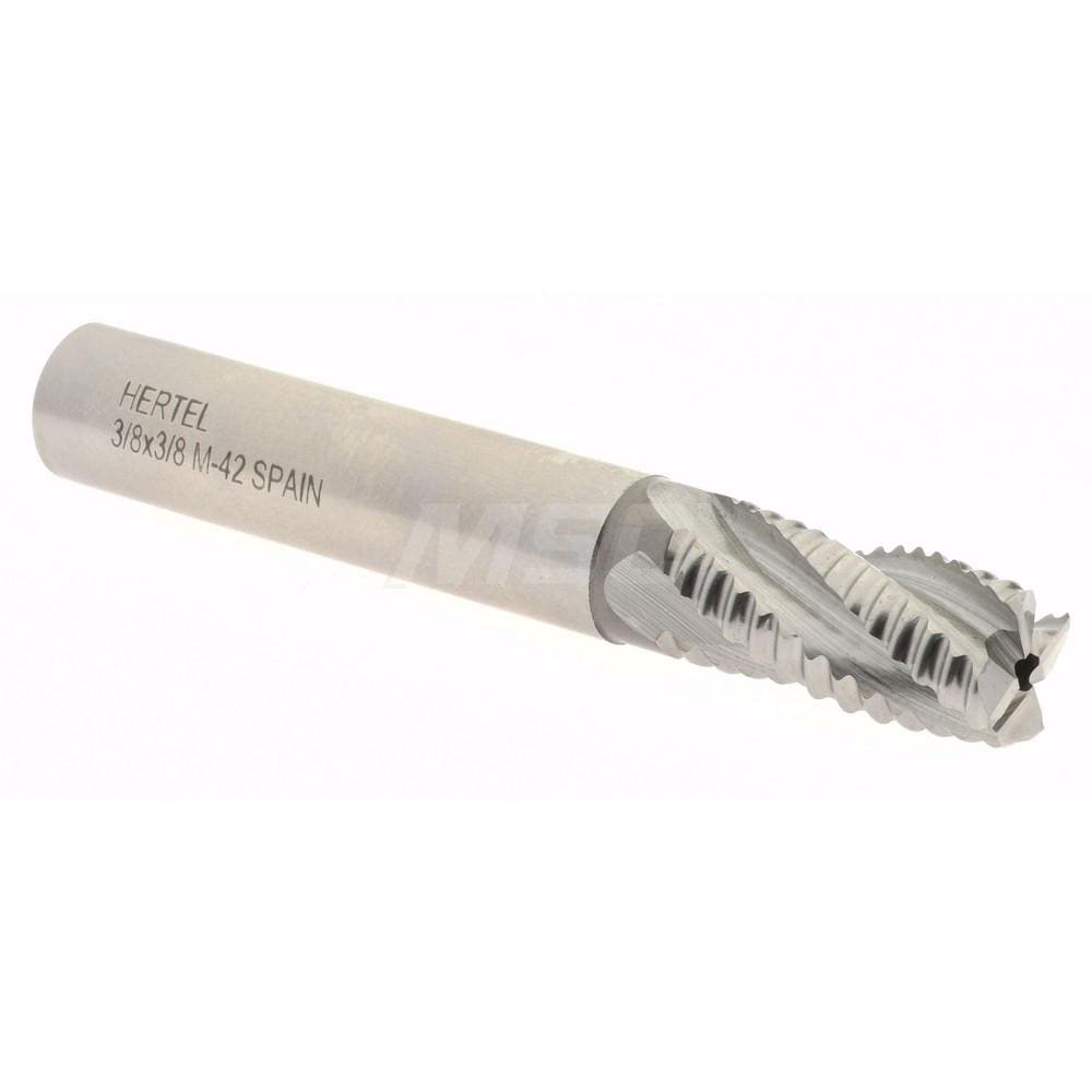 Hertel 6821664 Square End Mill: 3/8 Dia, 3/4 LOC, 3/8 Shank Dia, 2-1/2 OAL, 4 Flutes, Cobalt Image