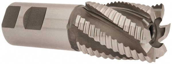 Roughing End Mill: 1-1/2" Dia, 6 Flutes, Single End, Cobalt