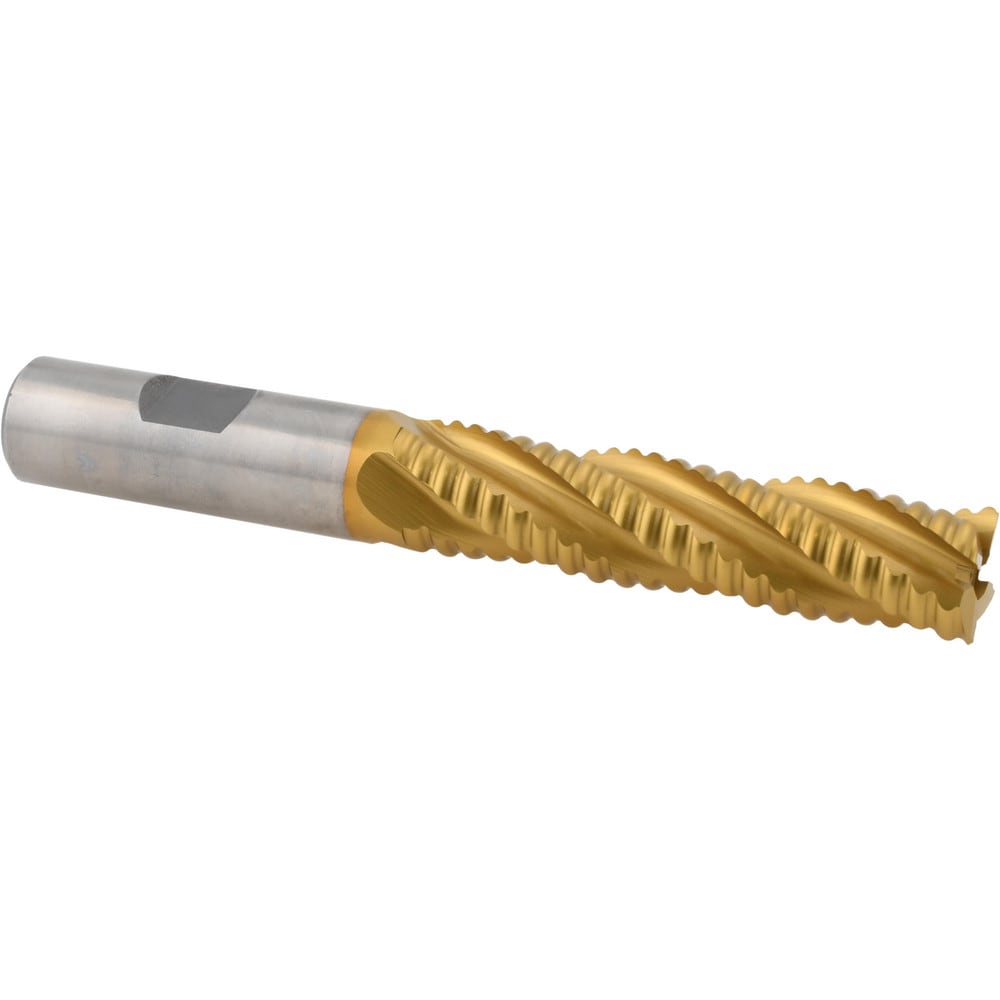 Roughing End Mill: 5/8" Dia, 4 Flutes, Single End, Cobalt