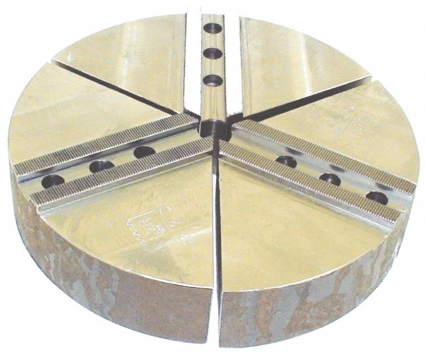 Soft Lathe Chuck Jaw: Serrated - 12" OAW, 2" OAH, 5" OAL, 1.181" Between Mount Holes, Cast Iron