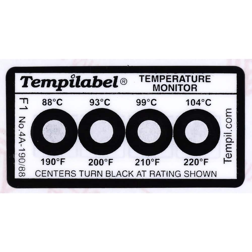 88/93/99/104°C Temp Indicating Label