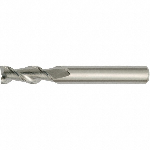 Corner Chamfer End Mill: 0.197" Dia, 0.5512" LOC, 2 Flute, 0.0039" Chamfer Width, Solid Carbide