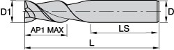 Corner Chamfer End Mill: 0.158" Dia, 0.4724" LOC, 2 Flute, 0.0039" Chamfer Width, Solid Carbide