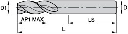 Square End Mill: 0.118'' Dia, 0.4724'' LOC, 3 Flutes, Solid Carbide