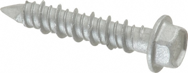 Concrete & Masonry Screw: 1/4" Dia, 1-1/4" OAL