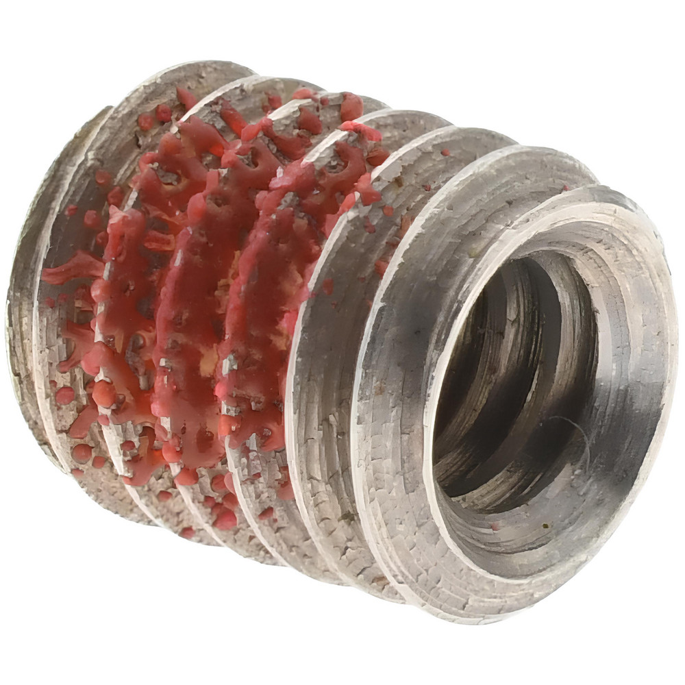 Thread Locking Insert: #6-32 Internal Thread, #12-28 External Thread, UNC, 1/4" OAL, Thread Repair - Stainless Steel