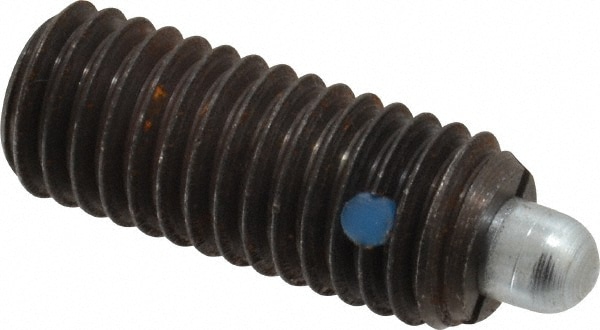 Threaded Ball Plunger: 5/16-18, 0.156" Ball Dia, 37/64" Body Length, 0.04" Max Ball Reach