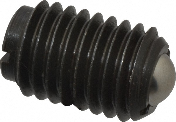 Threaded Ball Plunger: 5/8-11, 0.375" Ball Dia, 63/64" Body Length, 0.096" Max Ball Reach
