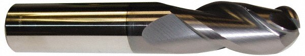 Ball End Mill: 0.125" Dia, 0.5" LOC, 3 Flute, Solid Carbide