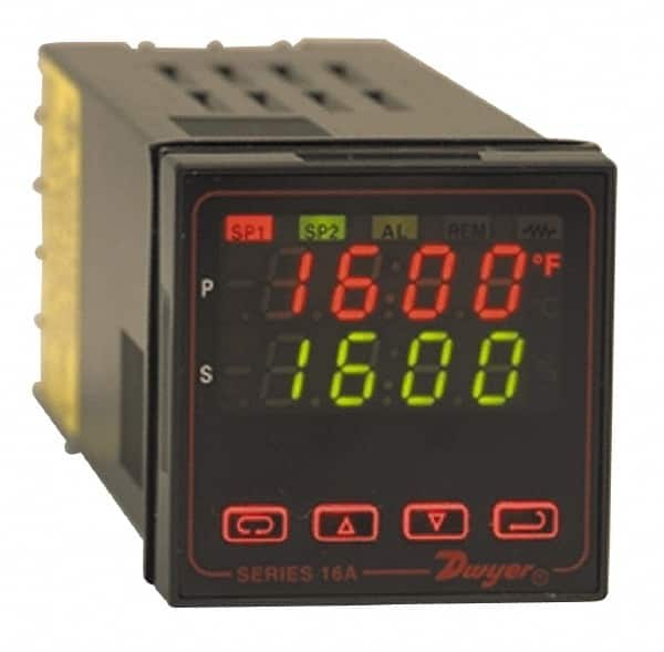 Digital 1/16" DIN Temperature & Process Control: 4,208 ° F, Universal Sensor