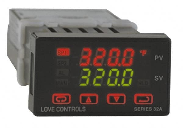 Digital 1/32" DIN Temperature & Process Control: 4,208 ° F, Universal Sensor