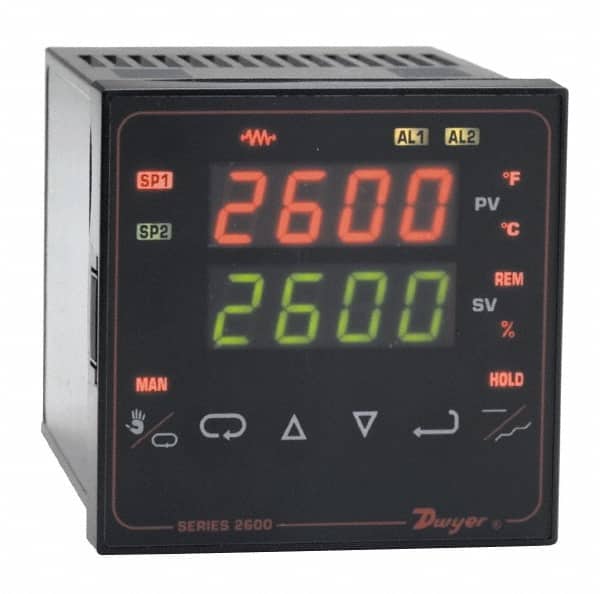 Digital 1/4" DIN Temperature & Process Control: 4,208 ° F, Universal Sensor