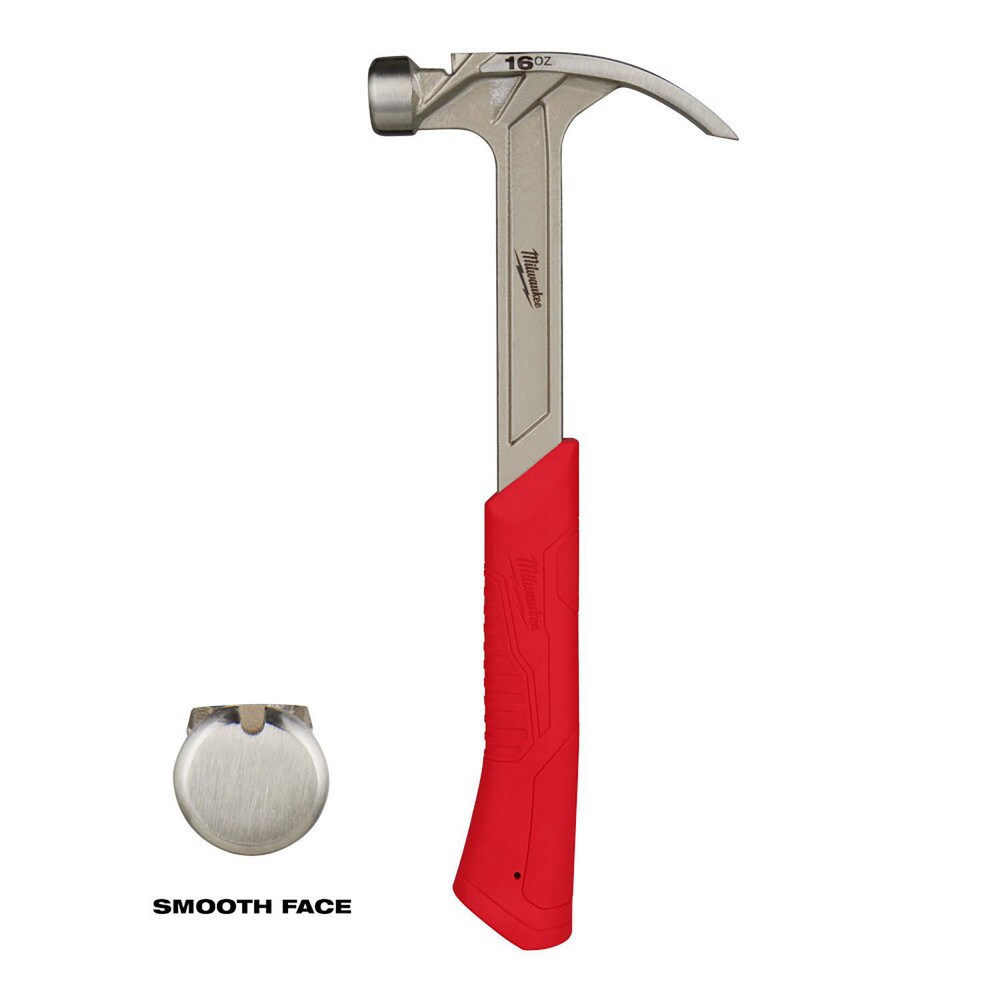 Nail & Framing Hammers; Claw Style: Curved ; Head Weight (Lb): 1lb ; Head Weight (Oz): 16oz ; Handle Material: Steel ; Face Surface: Smooth ; Face Diameter: 1in