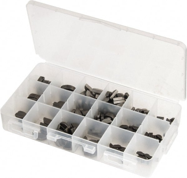 Metal Woodruff Keys Assortment Kit Different Sizes Fasteners for Mechanical Industry 80-Piece Woodruff Key Set 