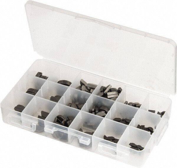 Key & Keyway Assortments; Type: Woodruff Key Assortment ; Assortment Type: Woodruff Key Assortment ; Number of Pieces: 250; 250.0
