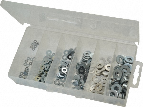 Value Collection 6878144 400 Piece, No. 2, 1/4" Screw, Steel SAE Flat Washer Assortment Image