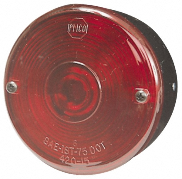 3-3/4" Diam, Red Lens & Reflector