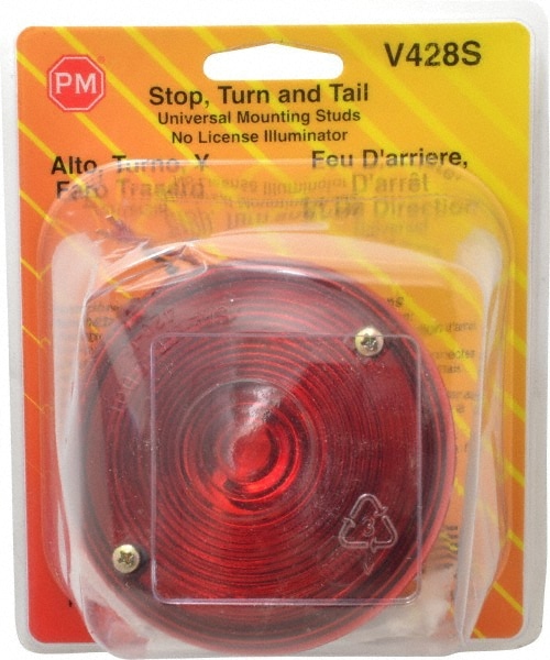 3-3/4" Diam, Red Lens & Reflector