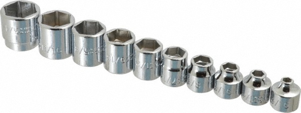 PROTO J52123 Standard Socket Set: 10 Pc Image