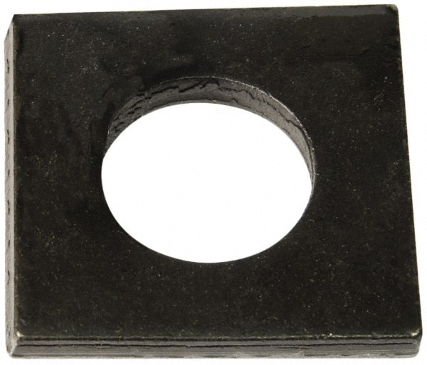 Square Flat Washers; Square Size: 2in ; Material: Case-Hardened Steel ; Bolt Size (Inch): 5/8 ; Inside Diameter (Inch): 11/16 ; Square Size (Inch): 2 ; Thickness (Inch): 1/4