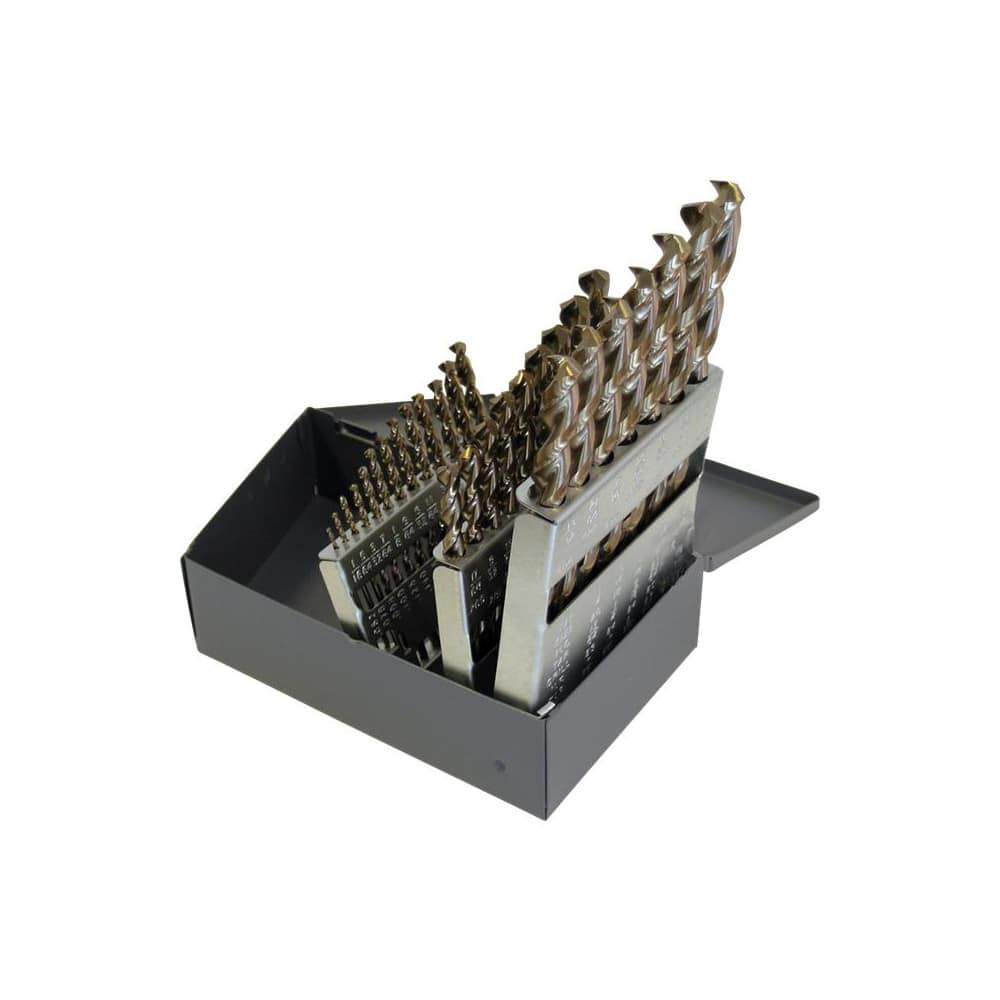 3/8 Pack of 5 135 Degree Notch Point Round Shank TiCN Coated Cleveland 2075N Cobalt Steel Jobbers Length Drill Bit 