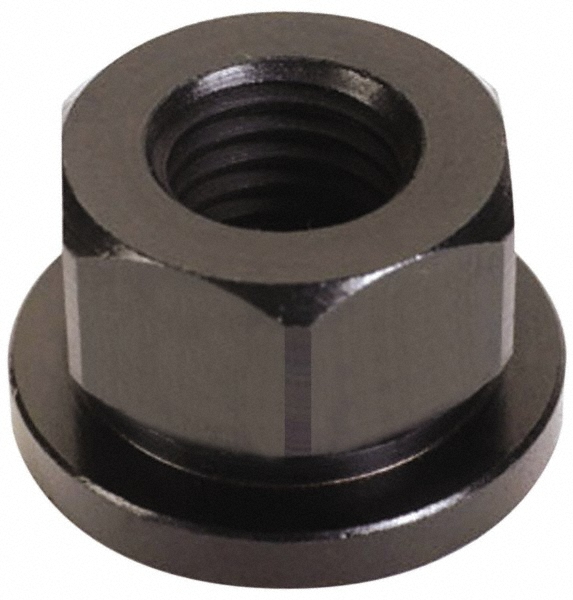 1/4-20, 5/8" Flange Dia, 5/16" High, 1/2" Across Flats, Flange Nut - Grade 12L14 Steel, Black Oxide Finish, 3/32" Flange Height, TCMAI