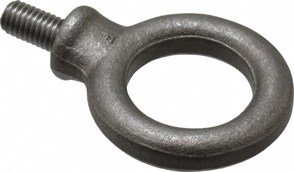 Fixed Lifting Eye Bolt: With Shoulder, 1.11 lb Capacity, M8 x 1.25 Thread, Grade 1030 Steel
