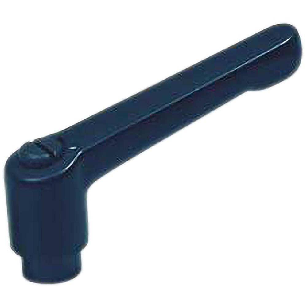 B-Threaded Adjustable Clamping Handle: 1/4-20 Thread, 25/32" Hub Dia, Zinc