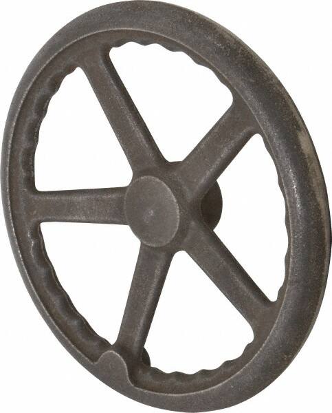 3//8 Hole Diameter 2 Spoked Black Powder Coated Aluminum Dished Hand Wheel with Revolving Handle Pack of 1 4 Diameter