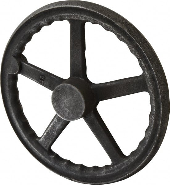 6" Diameter Three Spoke Round Iron Hand Wheel with 10mm Inner Dia