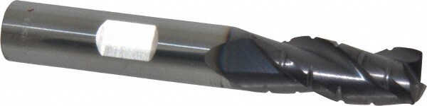Corner Radius End Mill: 3/8" Dia, 7/8" LOC, 0.02" Radius, 3 Flutes, Solid Carbide