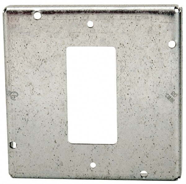 Cooper Crouse-Hinds TP738 Square Surface Electrical Box Cover: Steel 