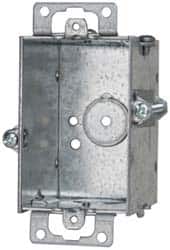 Cooper Crouse-Hinds TP224 Electrical Switch Box: Steel, Rectangle, 3" OAH, 2" OAW, 2-1/2" OAD, 1 Gang 