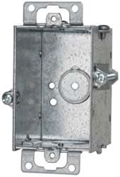 Cooper Crouse-Hinds TP224 Electrical Switch Box: Steel, Rectangle, 3" OAH, 2" OAW, 2-1/2" OAD, 1 Gang Image