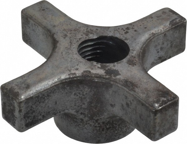3" Diam, 5/8-11 Thread, 1-1/4" High, Cast Steel, Cadmium Plated, Quick Acting Hand Knob