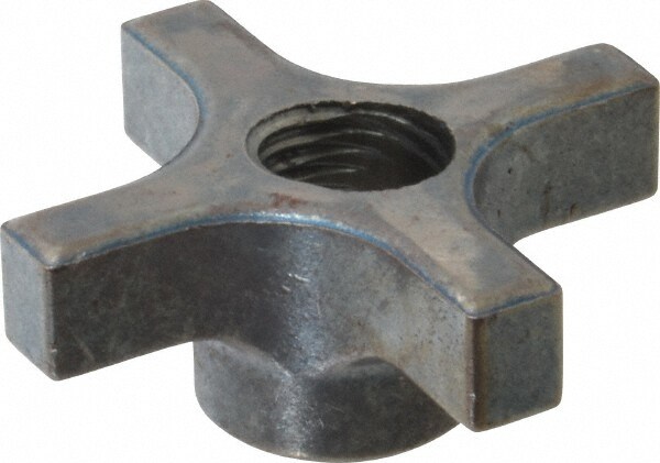 3" Diam, 3/4-10 Thread, 1-1/4" High, Cast Steel, Cadmium Plated, Quick Acting Hand Knob