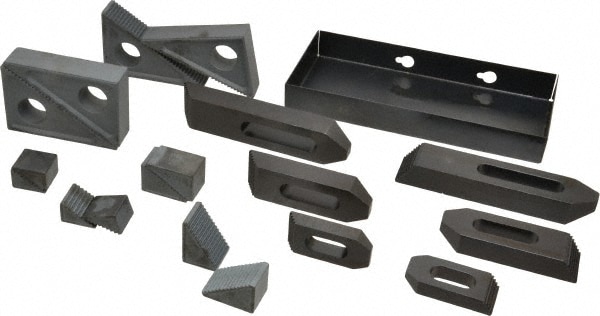 TE-CO 21002 13 Piece Fixturing Step Block & Clamp Set with 1" Step Block, 1/2 Stud Thread Image