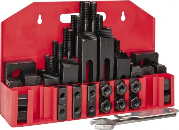 58 Piece Combination Step Block and Clamp Set - 3/8-16 NC Studs