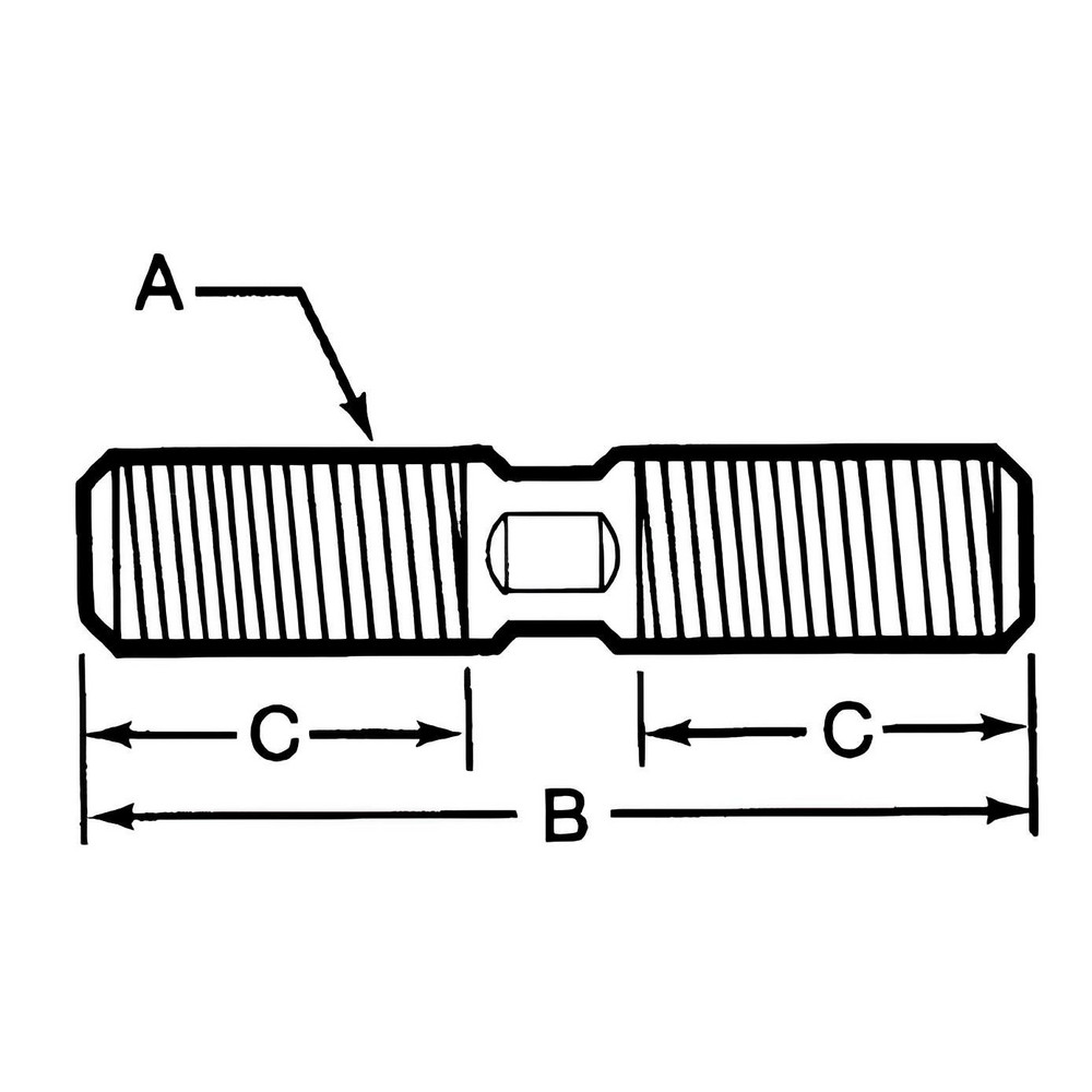 TE-CO - Equal Double Threaded Stud: 1/2-13, 4