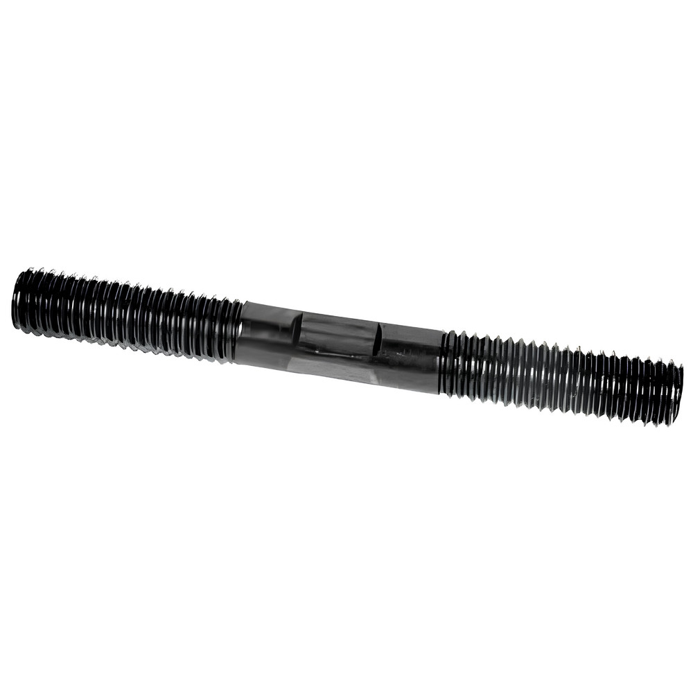 Equal Double Threaded Stud: 1/2-13, 7" OAL - Medium-Carbon Steel, Black Oxide Finish